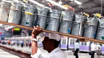 Dabbawala collecting tiffins